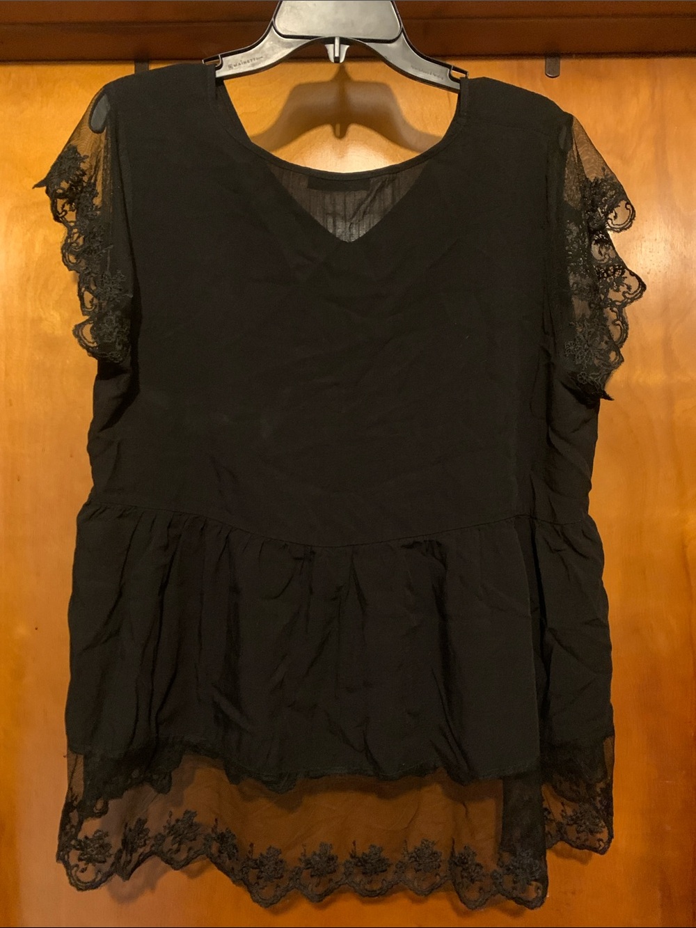 Shein Size 2XL Black Hi/Lo Lace Top - Picture 6 of 6